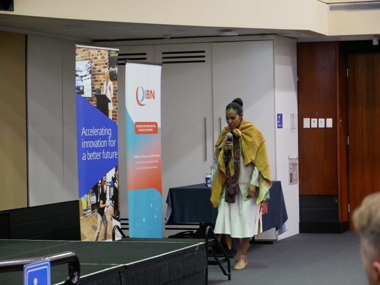 Baringa Barambah Meeanjinu, Turrbal and Gubbi Gubbi Woman, Songwoman, Lore Woman-in-Trainiing